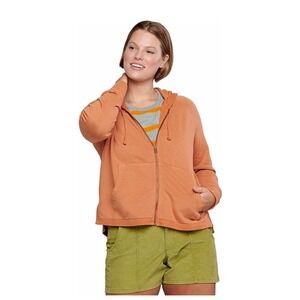 Toad&Co Epiq Zip Hoodie Large Orange Hemp Sustainable Gorpcore Earthy Granola